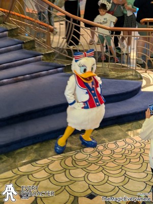 Daisy Duck in Red & Blue Shirt & Bow with White Jacket in the DCL - Disney Cruise Line Outfit Daisy Duck in Red & Blue Shirt & Bow with White Jacket in the DCL - Disney Cruise Line Outfit