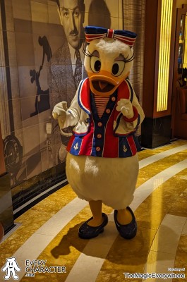 Daisy Duck in Red & Blue Shirt & Bow with White Jacket in the DCL - Disney Cruise Line Outfit Daisy Duck in Red & Blue Shirt & Bow with White Jacket in the DCL - Disney Cruise Line Outfit