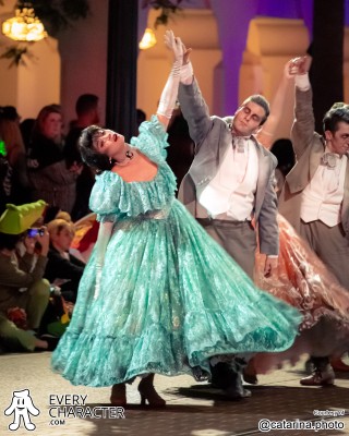 Ballroom Dancers in the DLR - Frightfully Fun Parade Outfit