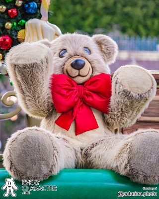 Mr. Teddy Bear with Red bow in the DLR - A Christmas Fantasy Outfit