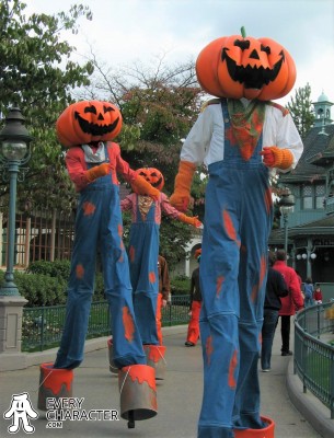 Pumpkin Stilt Man Disney park character Pumpkin Stilt Man