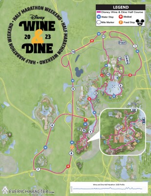 Map of WDW - RunDisney 2023 - Wine & Dine Half Map of WDW - RunDisney 2023 - Wine & Dine Half