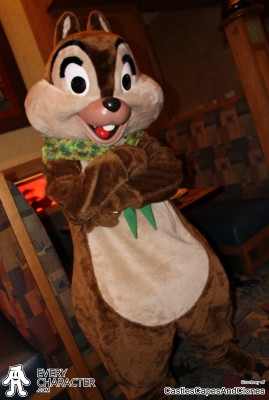 Chip in a green neck scarfs in the DLR - Storytellers Cafe - Chip 'n' Dale's Critter Breakfast Outfit Chip in a green neck scarfs in the DLR - Storytellers Cafe - Chip 'n' Dale's Critter Breakfast Outfit